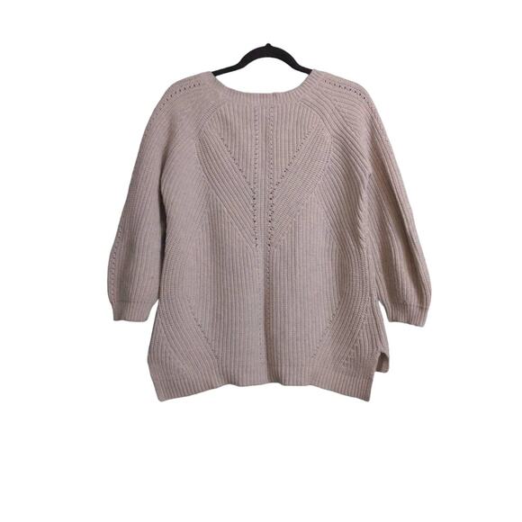 Comptoir Des Cotonniers Womens Pullover Sweater Beige Long Sleeve Wool Blend M - Picture 4 of 7